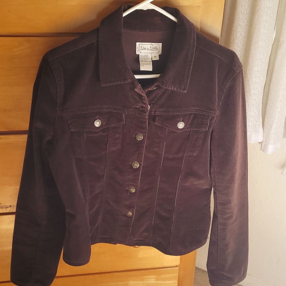 Women's medium Live a Little corduroy jacket